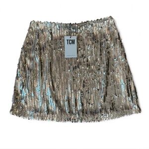 [NWT] By Together—Mini Silver Sequin Skirt